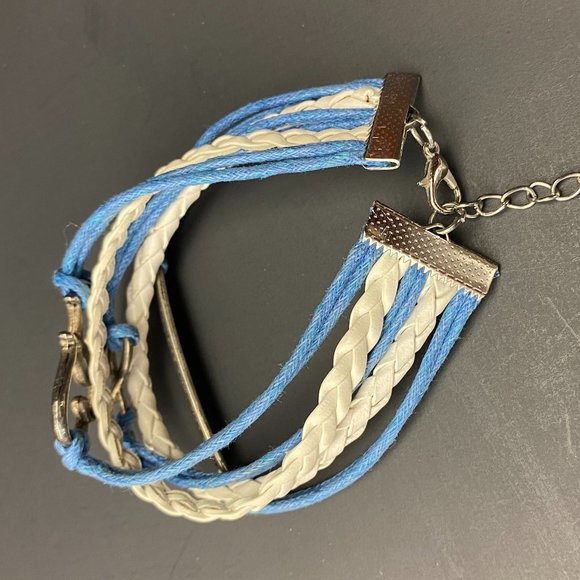 Braided bracelet w/hearts, infinity, and "Where's there a will there's a Way" - Picture 2 of 5